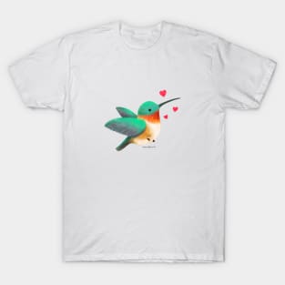 Ruby Throated Hummingbird in love T-Shirt